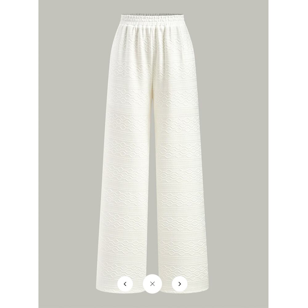 NWT Commense Textured Wide-Leg Pants with Elastic Waist Sz M - Picture 4 of 4